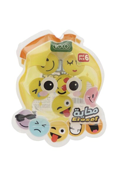 Roco ممحاة مطاطية إيموجي في عبوة نفطة بألوان متنوعة