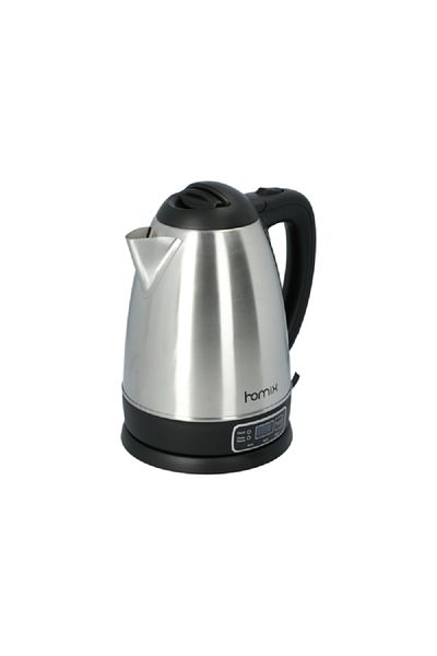 HOMİX 1830W Chinese Tianpeng Digital Control Electric Kettle Silver and Black 1.8 Liter
