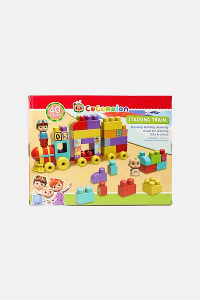 Cocomelon Stacking Train 40 Piece Large Building Block Set