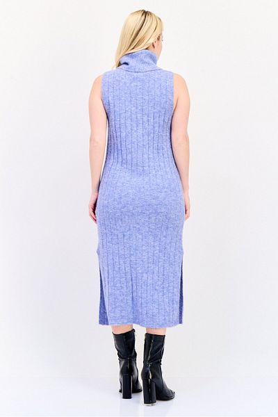 Esprit Women Knitted Sweater Dress, Heather Blue