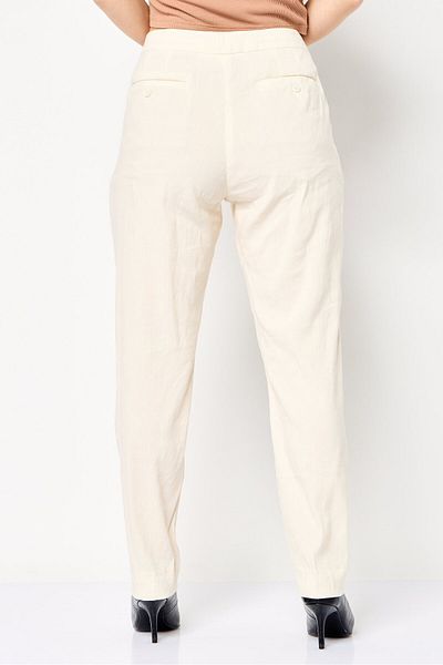 Gant Women Regular Fit Solid Dress Pants, Cream