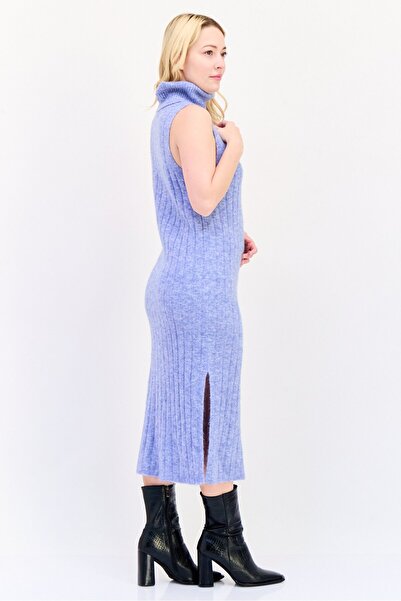 Esprit Women Knitted Sweater Dress, Heather Blue