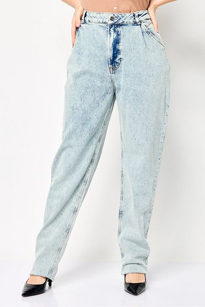 Scotch & Soda Women Tapered Fit Washed Stretchable Jeans, Light Blue