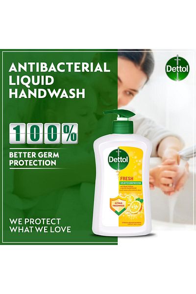 Dettol Anti-Bacterial Hand Wash Fresh Citrus & Orange Blossom Scent Value Pack 2 x 400 ml