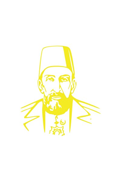 Reysa Tasarım 2. ملصق صورة ظلية عبد الحميد مقاس 17 × 17 سم أصفر