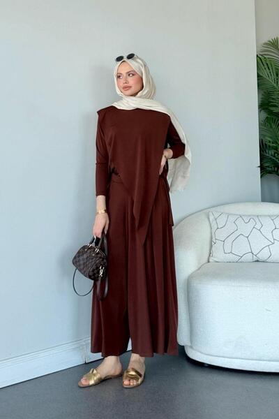 Şulemoda Giyim طاقم قطر ساندي براون