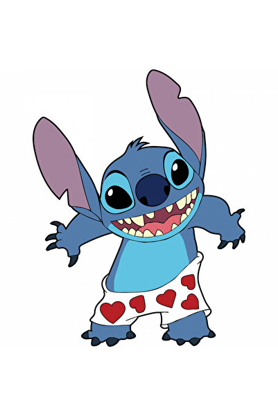 INOVATIX Set de 8 piese, autocolant Lilo și Stitch în chiloți cu inimioare, I...