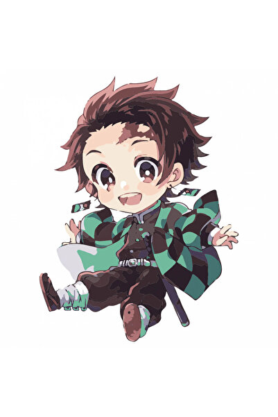 INOVATIX Set de 8 piese, autocolant anime Demon Slayer Tanjiro Kamado, INOVATIX®. 6 cm