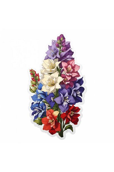 INOVATIX Set de 8 bucăți, autocolant Flori de Nemtisori, INOVATIX®. 6 cm