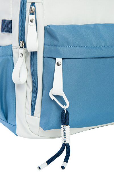 Colorful Urban Backpack Blue - School Bag with Laptop Compartment Elementary School - Middle School - High School