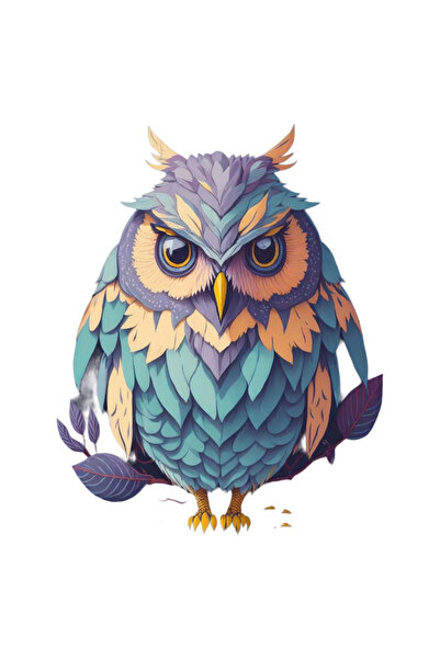 INOVATIX Set de 8 piese, autocolant Bufniță încruntată, INOVATIX®. 6 cm