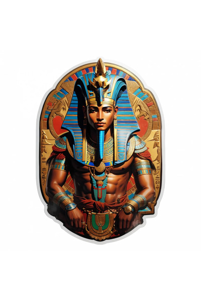 INOVATIX Set de 8 piese, autocolant zeul egiptean Khonsu, INOVATIX®. 6 cm