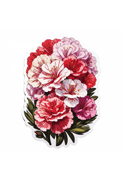 INOVATIX Set de 8 autocolante buchet de garoafe, INOVATIX®. 6 cm