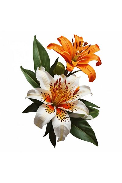 INOVATIX Set de 8 bucăți, autocolant cu floare de crin tigru, INOVATIX®. 6 cm