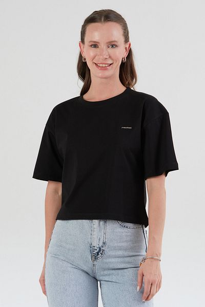 Fulla Moda Tricou oversize crop cu detaliu accesorii Peacebud