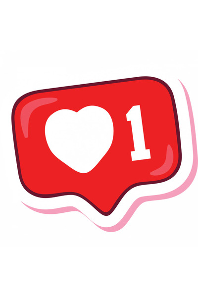 INOVATIX Set de 8 autocolante cu pictograme de dragoste pentru rețele sociale, INOVATIX®. 6 cm