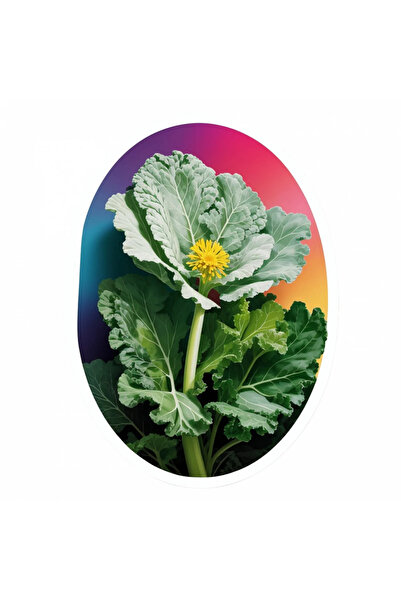 INOVATIX Set de 8 piese, autocolant floare de kale cu frunze, INOVATIX®. 6 cm