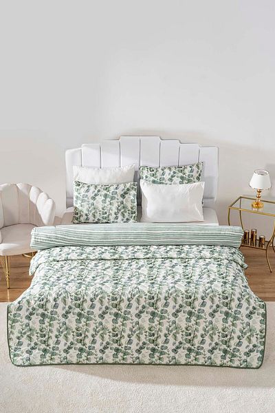 Rivaİstanbul Eucalyptus Double Duvet Cover Pique Set - 7 Piece Dowry Set