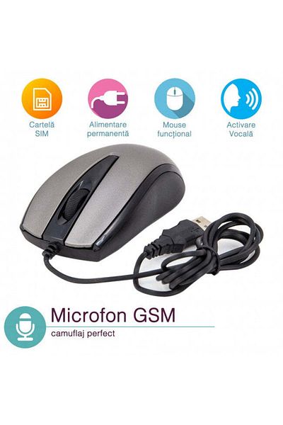 Minitechnics GSM voice activated spy microphone hidden in mouse 579MMGS1003CA