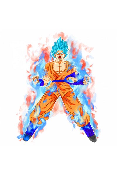 INOVATIX Set de 8 piese, autocolant Goku Super Saiyan Kaioken Dragon Ball, INOVATIX®. 6 cm