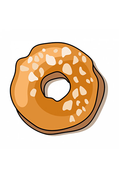 INOVATIX Set de 8 autocolante gogoașă caramel, INOVATIX®. 6 cm