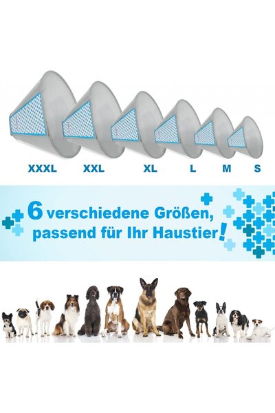 Supet zgardă pentru animale, PVC, gri/albastru, L