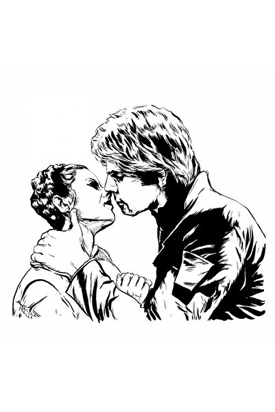 INOVATIX Set de 8 piese, autocolant mandalorian Star Wars Han și Leia sărutân...