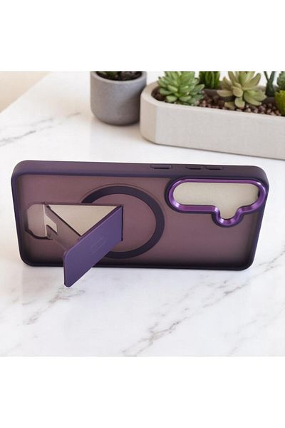 Gtech Flickstand Magsafe Case, compatible with Samsung Galaxy S25, TPU+Polycarbonate, Frosted, Purple