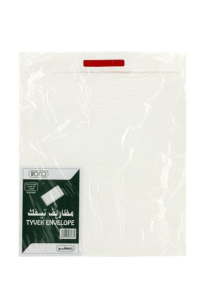 Roco ظرف أمان - ١٤.٥ بوصة × ١٧.٥ بوصة، مصنوع من مادة تايفك المقاومة للتمزق، ذاتي اللصق، أبيض
