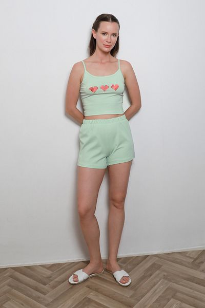 Fulla Moda Heart Printed Strappy Shorts Set