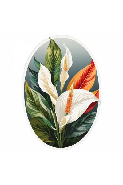 INOVATIX Set de 8 bucăți, autocolant cu floarea crinului păcii, INOVATIX®. 6 cm