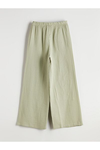 LC Waikiki Xside Khaki Women's Textured Pants with Elastic Waist