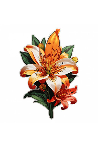 INOVATIX Set de 8 bucăți, autocolant cu floare de crin tigru, INOVATIX®. 6 cm