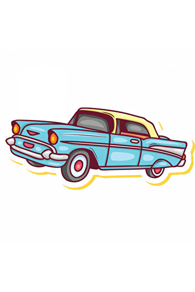 INOVATIX Set de 8 piese, autocolant auto vintage anii '50, INOVATIX®. 6 cm