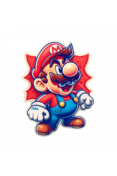 INOVATIX Set de 8 piese, autocolant mascota Mario Bros, INOVATIX®. 6 cm