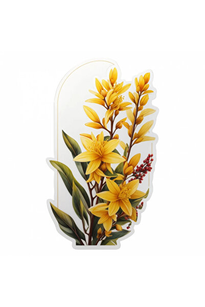 INOVATIX Set de 8 bucăți, autocolant cu flori Forsythia, INOVATIX®. 6 cm