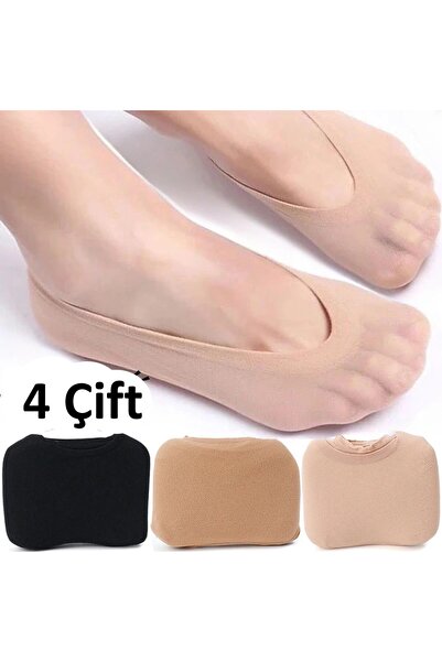 çorapmanya 4 Çift Çok Renkli Kadın Tül Suba - Babet Çorap