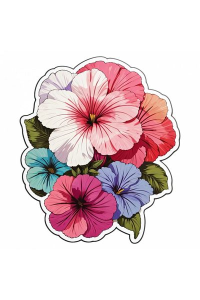 INOVATIX Set de 8 bucăți, autocolant flori de petunie, INOVATIX®. 6 cm