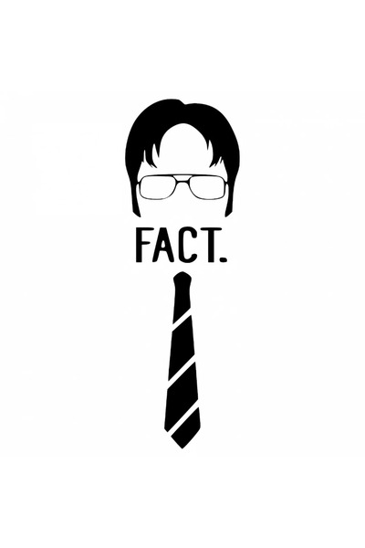 INOVATIX Set de 8 piese, autocolant Dwight Fact Tie The Office, INOVATIX®. 6 cm