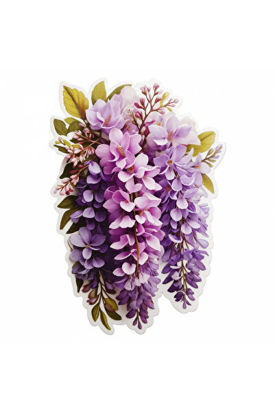 INOVATIX Set de 8 autocolante cu flori de glicină, INOVATIX®. 6 cm