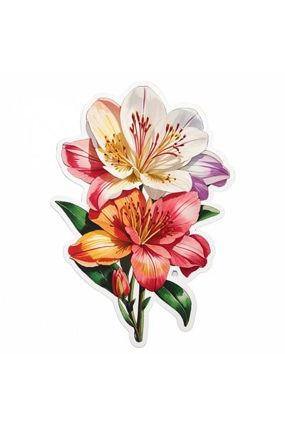 INOVATIX Set de 8 bucăți, autocolant cu flori de Astromeria, INOVATIX®. 6 cm