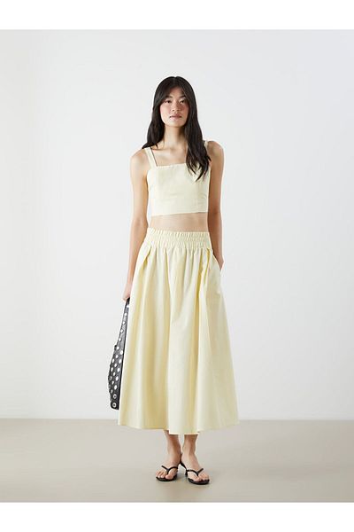 LC Waikiki New Season Square Neck Strap Poplin Crop - S5Q525Z8