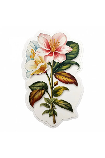 INOVATIX Set de 8 autocolante cu flori papucul lui Darwin și frunze, INOVATIX...