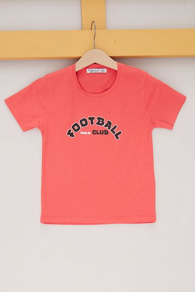 Fulla Moda 100% Cotton Front and Back Football Club Printed Boys' T-Shirt