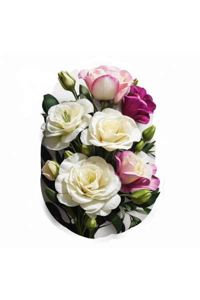 INOVATIX Set de 8 autocolante cu flori de Lisianthus, INOVATIX®. 6 cm