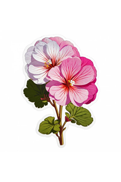 INOVATIX Set de 8 bucăți, autocolant flori de geranium, INOVATIX®. 6 cm