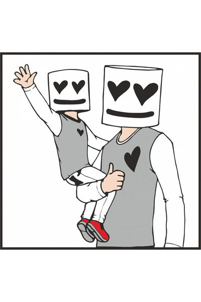 INOVATIX Set de 8 piese, autocolant Marshmello și mini Mello, INOVATIX®. 6 cm