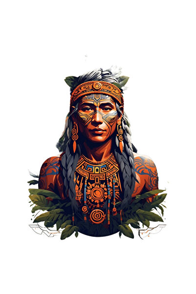 INOVATIX Set de 8 piese, autocolant cu nativi americani, INOVATIX®. 6 cm