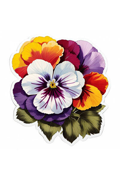 INOVATIX Set de 8 bucăți, autocolant floare panseluță, INOVATIX®. 6 cm