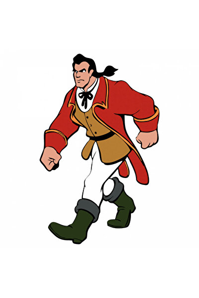 INOVATIX Set de 8 autocolante Gaston, Frumoasa și Bestia, INOVATIX®. 6 cm